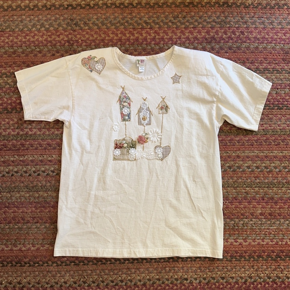 VTG CREAM BIRD NEST COTTAGE CORE TEE